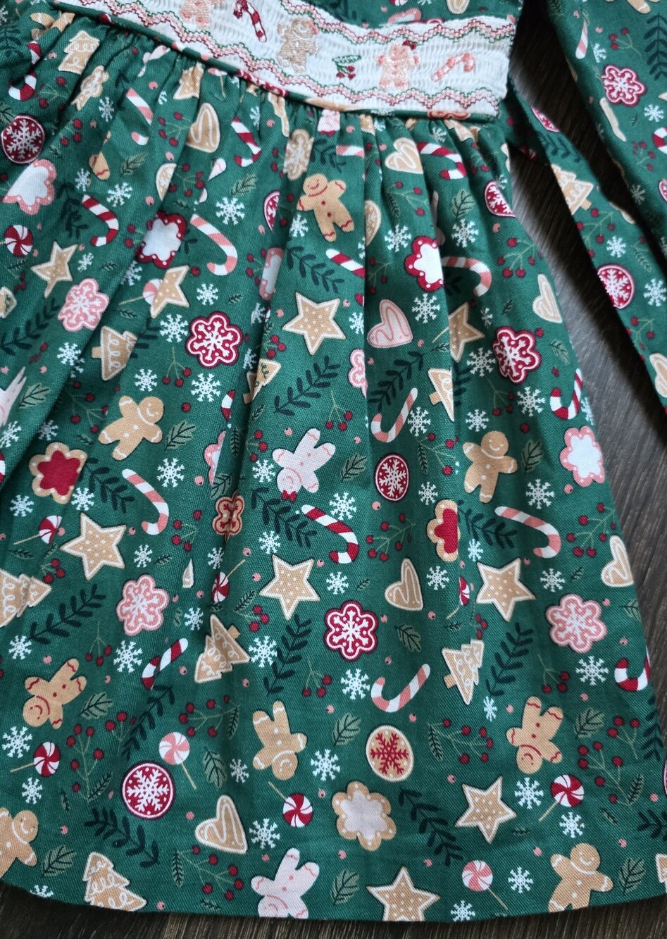 Bonnie Jean Gingerbread Smocking Dress - Picture 5 of 14